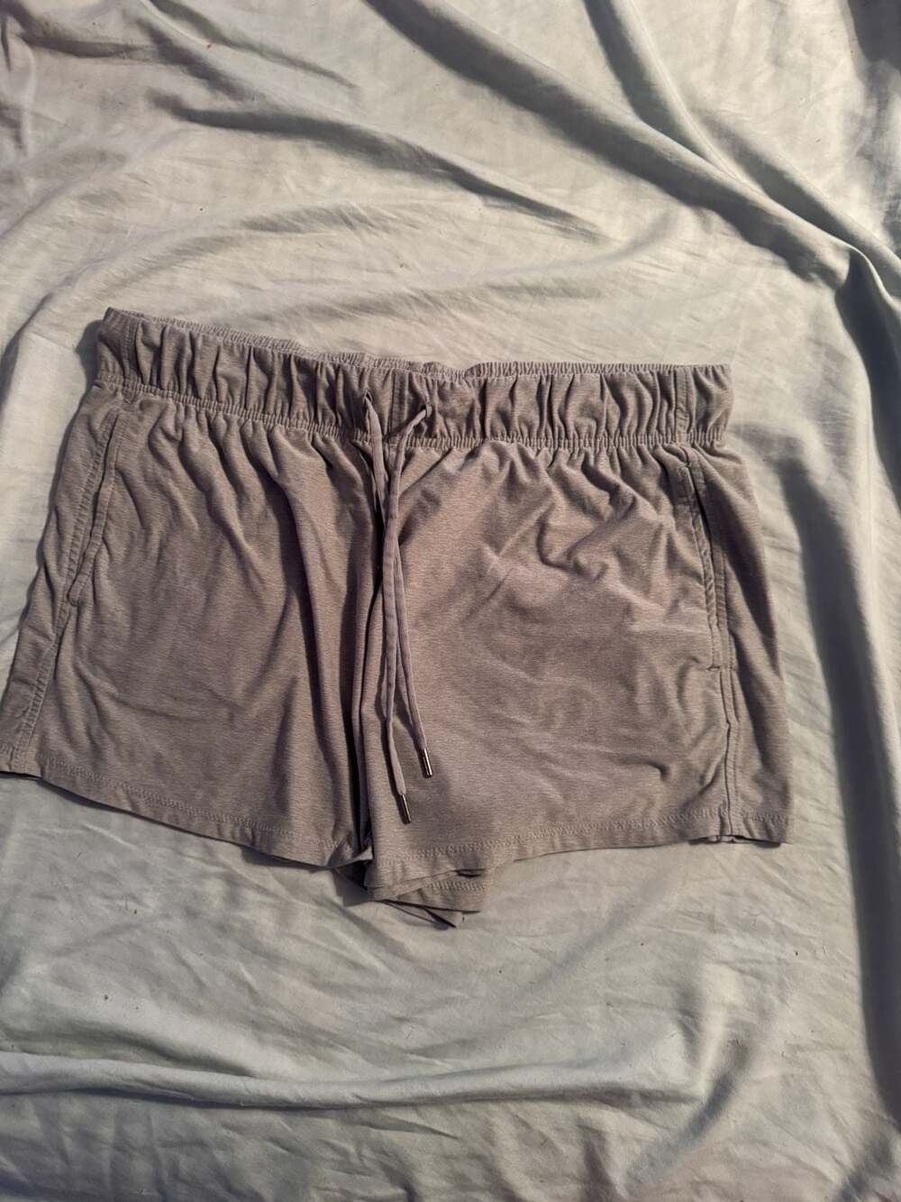 Athletic Works Gray Soft Jersey Knit Drawstring Lounge Gym Shorts Size XL (16-18